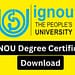 IGNOU Degree Certificate Download